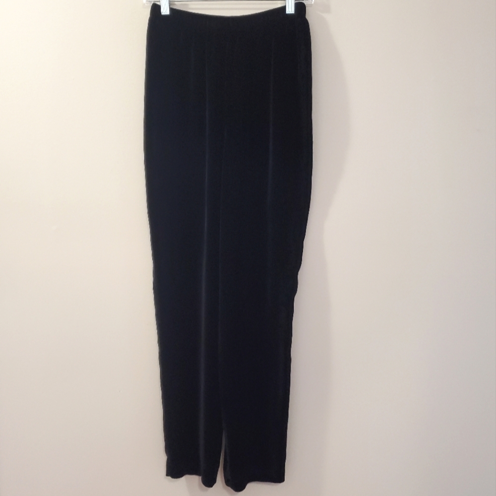 Eileen Fisher - Black Velvet Stretch Waist Tapered Pants - Size S
